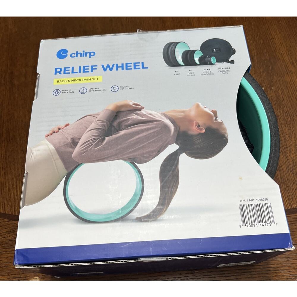 Chirp Relief Wheel Foam Rollers Back & Neck 10" 6" 4" With Case